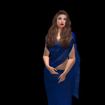 Second Life Marketplace - INDIAN MESH SAREE BLUE